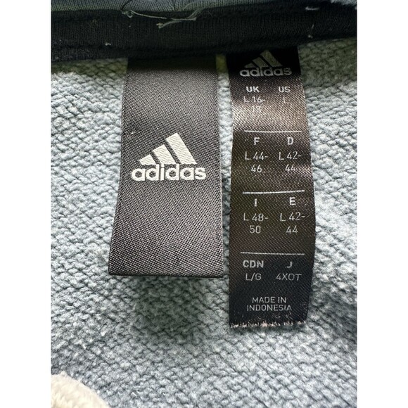 Adidas Post Game Fleece Pullover‎ Hoodie Blue White Women's LARGE - Picture 7 of 13